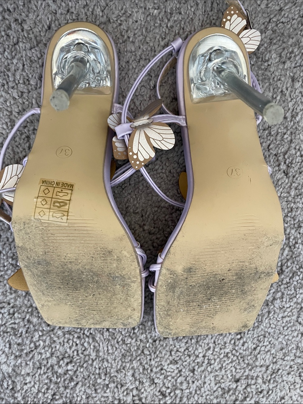 Lilac Butterfly Embellished Women's Heels - Picture 4 of 6